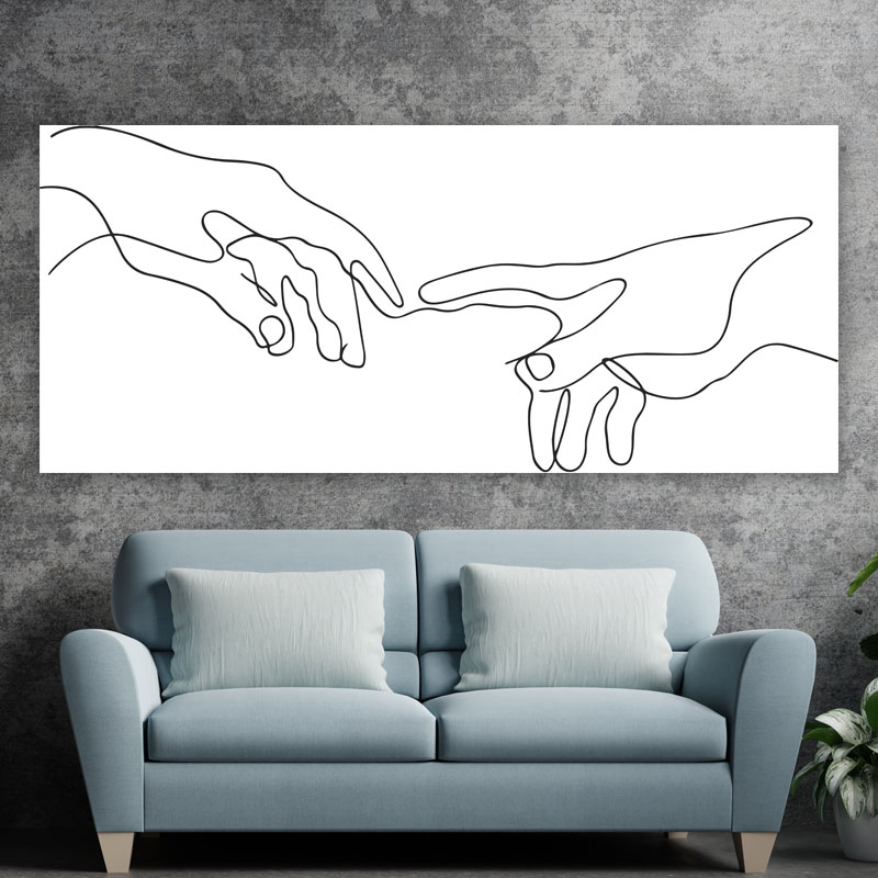 Πίνακας σε καμβά Line Art The Creation of Adam